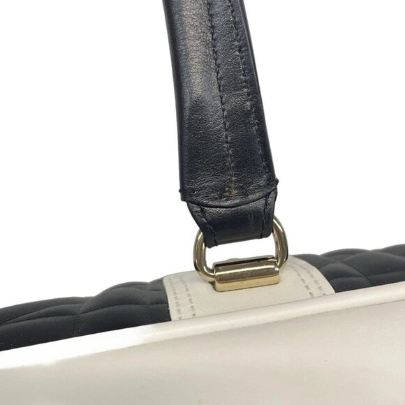 Auth DIOR/ChristianDior VIBE medium bowling bag with canage stitching - Black - Picture 11 of 15